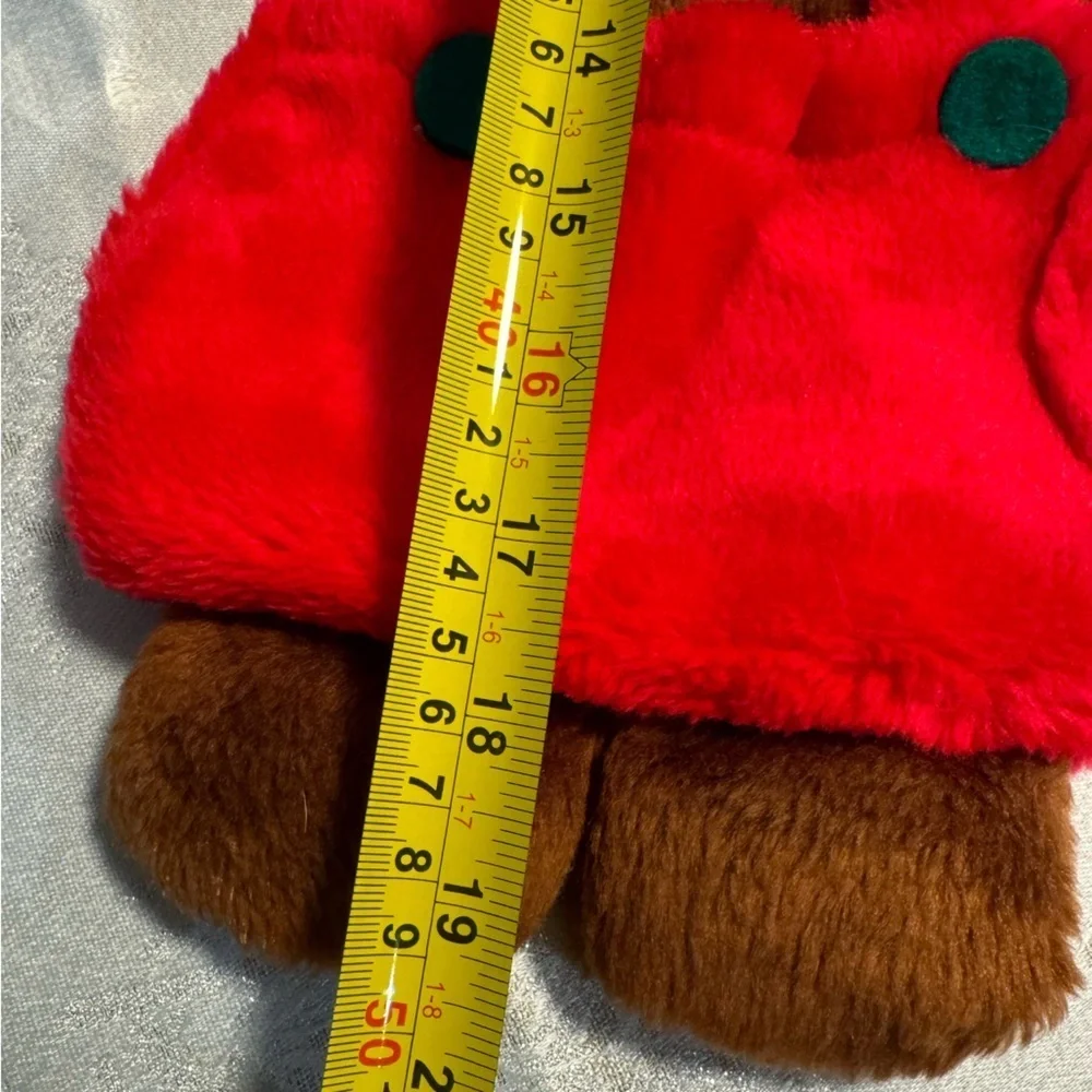 Vintage Christmas Teddy Bear Stocking Santa Hat 90s Cute Grannycore Decor 80’s